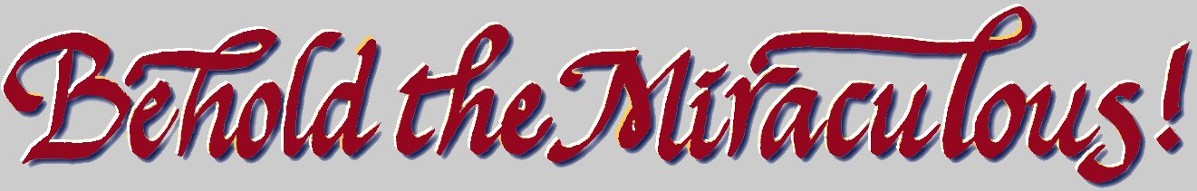 Behold the
                              Miraculous Blog -- metaphysical esays
